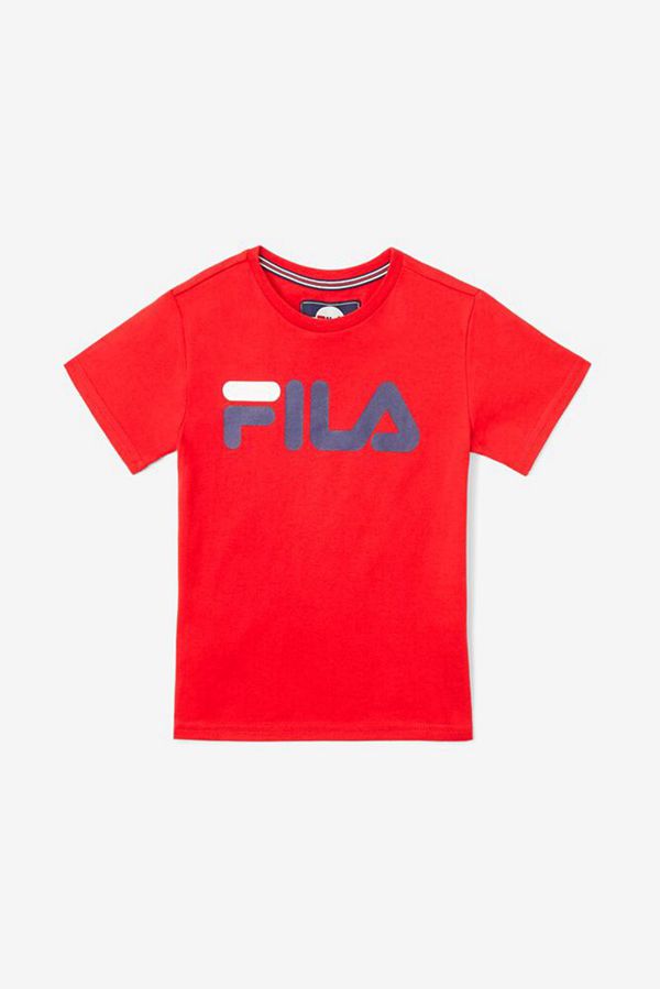 Camisetas Fila Niños Rojas - White Sleeve Logo - España 760459MZX